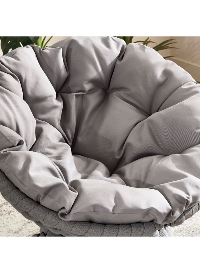 Home Box Swivel Outdoor Chair with Cushion, Gray - Image 4